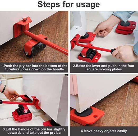 Furniture Lifter -Furniture Mover Tool Set | Heavy Duty Furniture Shifting Lifting Moving Tool with Wheel Pads
