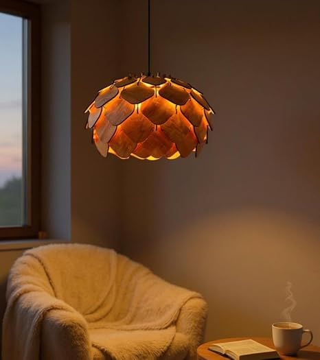 Wood Pendant lamp | Wooden Ceiling lamp | Wooden Hanging lamp handicrafted Home decore Chandelier Light